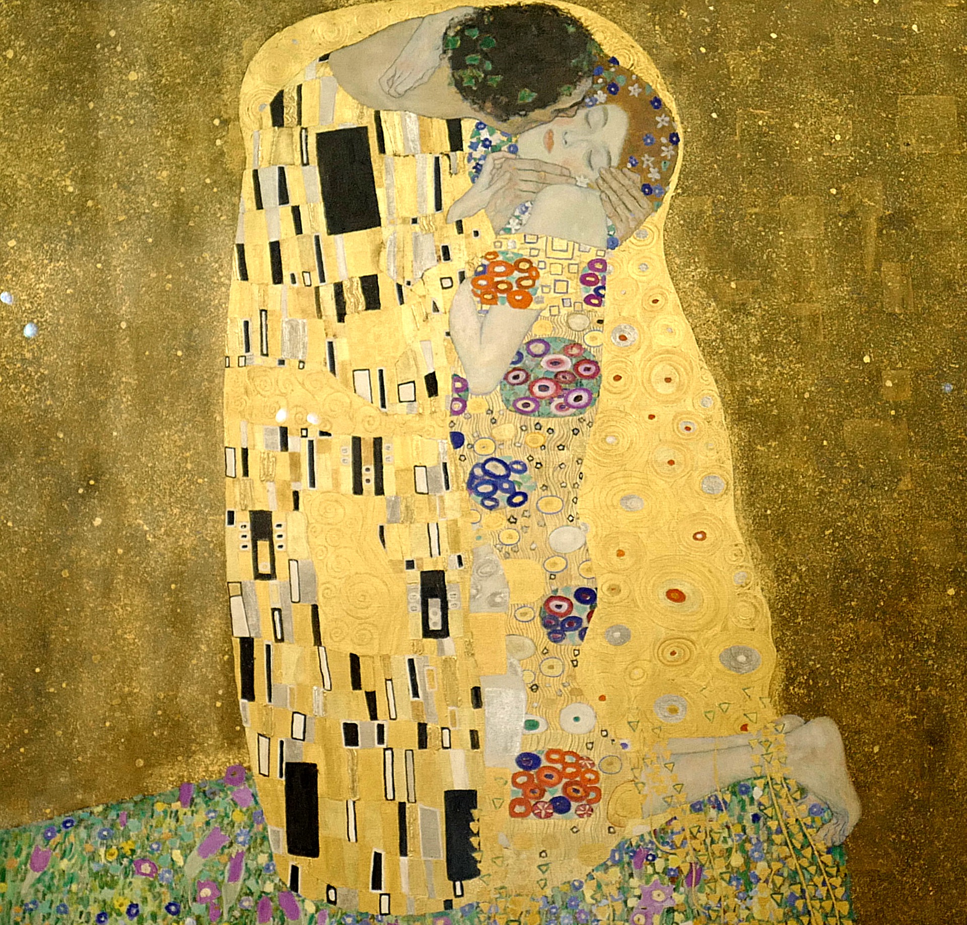 Klimts most famous drawing "the kiss"